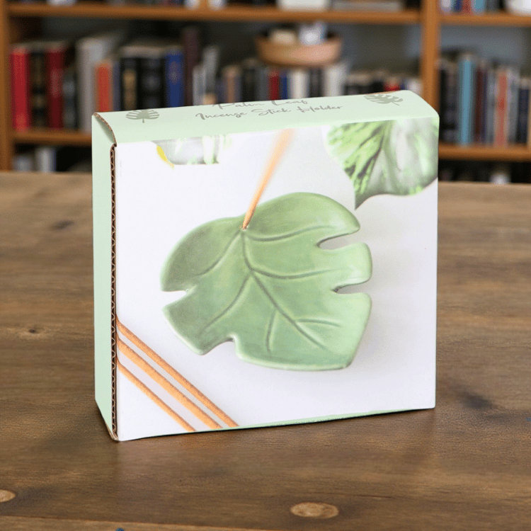 Keramik Blatt Räucherstäbchenhalter