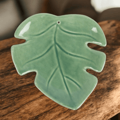 Keramik Blatt Räucherstäbchenhalter