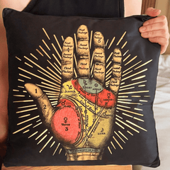 Mystisches Deko-Kissen-Set: Wahrsagerei - Handlesen & Gedankenkarte