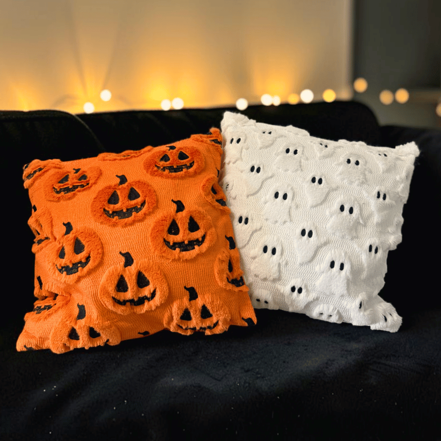 Halloween Geister Kissen - kuschlig weiß