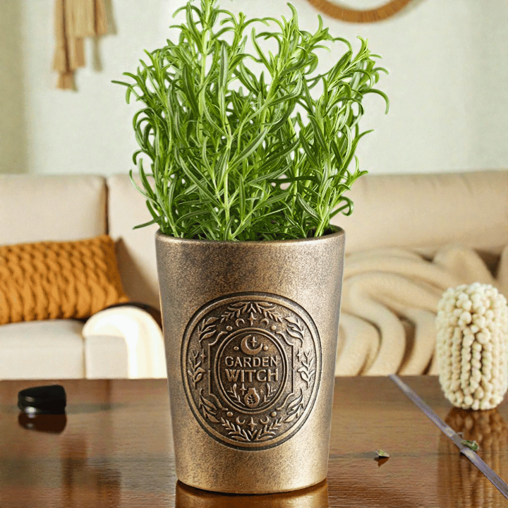 Garden Witch Blumentopf – Terrakotta in Bronzeoptik für Kräuter und Sukkulenten