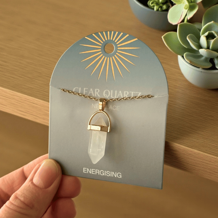 Kristall-Anhänger – Edelstahlketten mit echten Steinen für Winter & Geschenkideen