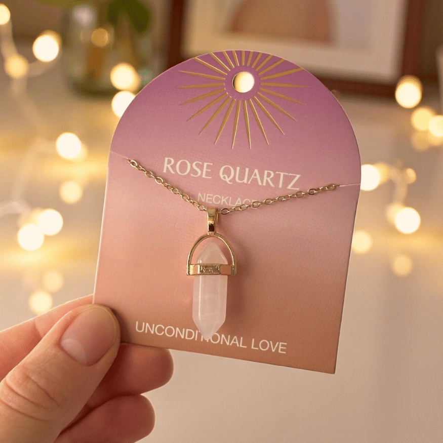 Kristall-Anhänger – Edelstahlketten mit echten Steinen für Winter & Geschenkideen