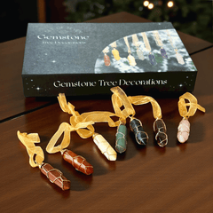 Kristall-Baumschmuck Set – 7 Edelsteine für Harmonie & Weihnachtsenergie