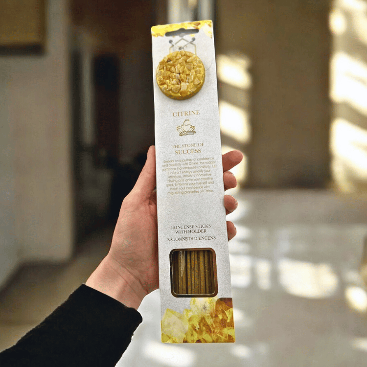 Kristall-Räucherstäbchen Set mit Halter – 5 Sorten