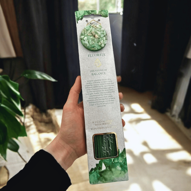 Kristall-Räucherstäbchen Set mit Halter – 5 Sorten