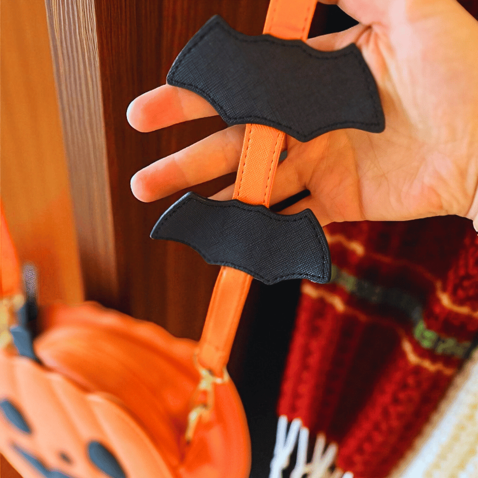 Kürbis Handtasche aus Kunstleder – Orange mit Halloween Fratze
