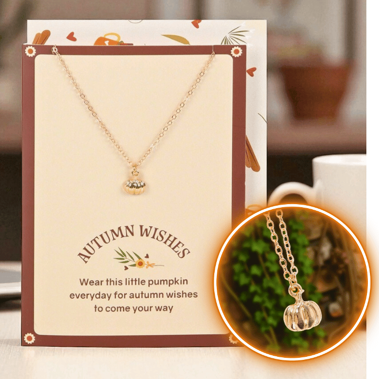 Kürbis Kette – mit Karte für den Herbst