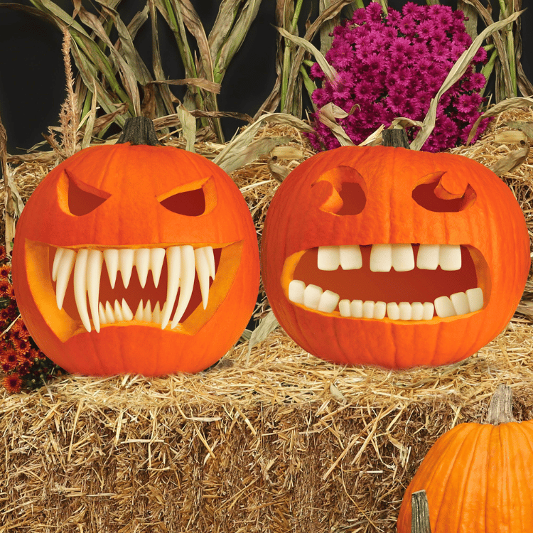Leuchtende Kürbis Zähne – Spooky Optik für Halloween-Kürbisse