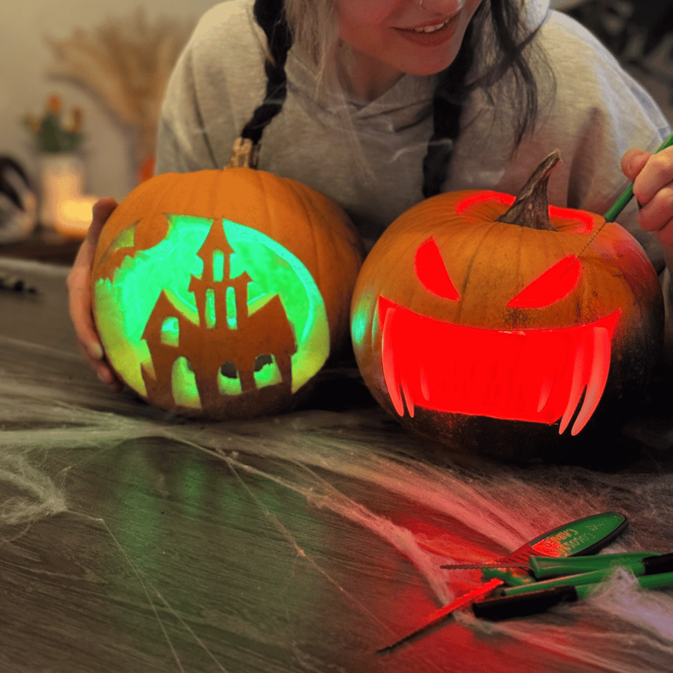 20-teiliges Kürbisse Schnitzen Set – mit Vorlagen & Profi-Werkzeugen