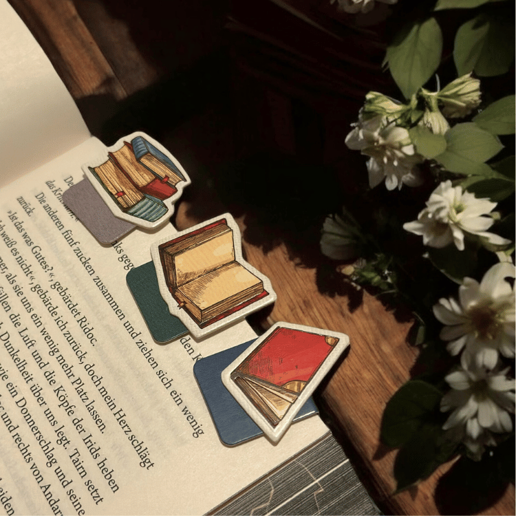 Lesezeichen Set "Books" – Magnetische Buchclips (3 Stück)