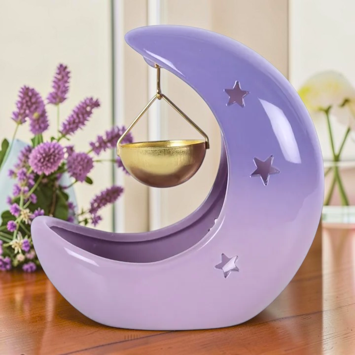 Halbmond Duftlampe mit Sternausschnitten