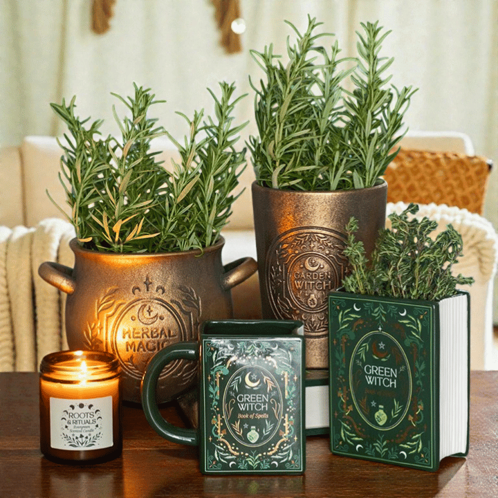 Garden Witch Blumentopf – Terrakotta in Bronzeoptik für Kräuter und Sukkulenten