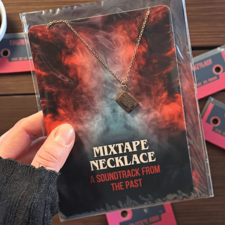 Mixtape Halskette inkl. Grußkarte – Retro-Sound & Vintage Vibes
