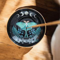 Mondmotte Räucherstäbchenhalter aus Keramik