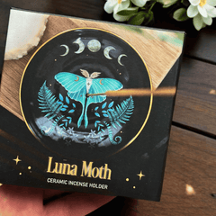 Mondmotte Räucherstäbchenhalter aus Keramik