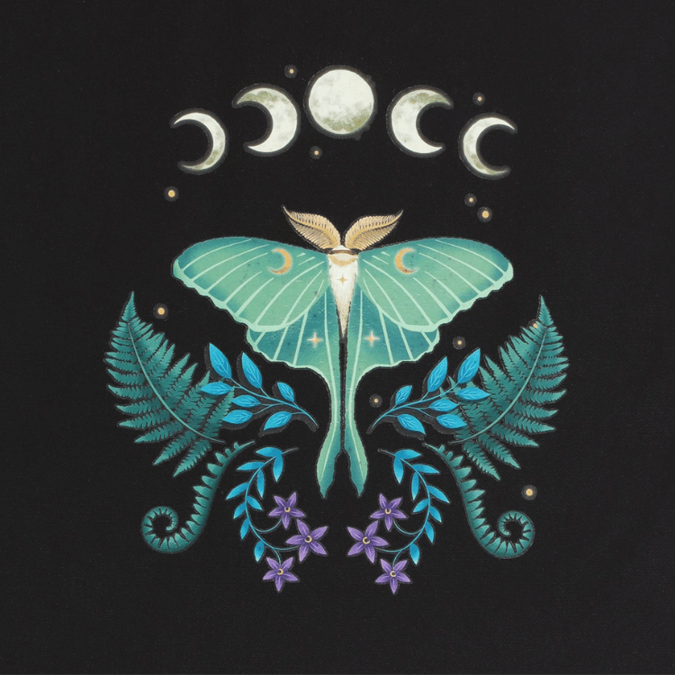 Mondmotte Tote Bag – Mystische Tasche mit Mondmotiv