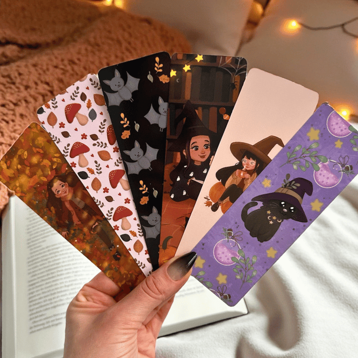 MoonElly Lesezeichen – Witchy & Cozy Herbstdesigns (6 Varianten)