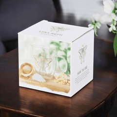 Mottentasse aus doppelwandigen Glas mit Teesieb & Kristall