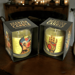 Mystische Duftkerzen im Phrenologie-Design – 2er Set im Glas