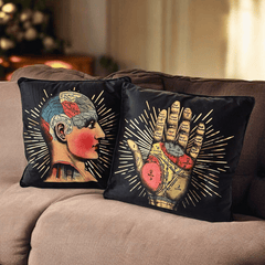 Mystisches Deko-Kissen-Set: Wahrsagerei - Handlesen & Gedankenkarte