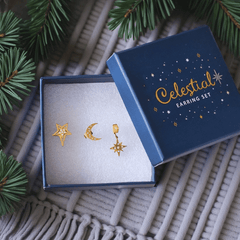 Mystisches Ohring 3er Set – Stern, Mond & Magie