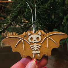 Skelett-Keks Baumschmuck – 4er-Set gruselige Ornamente