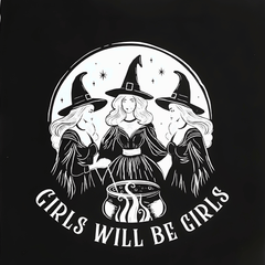 Witchy Stofftasche mit Hexenmotiv – Girls Will Be Girls