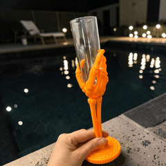 Neon Skelett-Hand Trinkglas – Summerween Sektglas