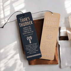 Nordische Holz-Lesezeichen mit Thor- oder Freyja-Motiv