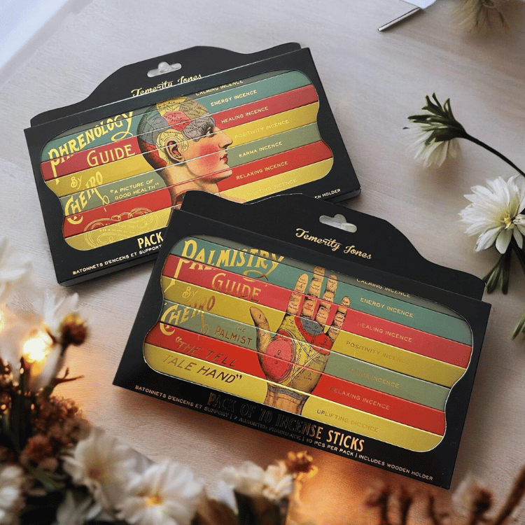 Phrenologie Räucherstäbchen – 70er Pack mit Halter (2 Designs)
