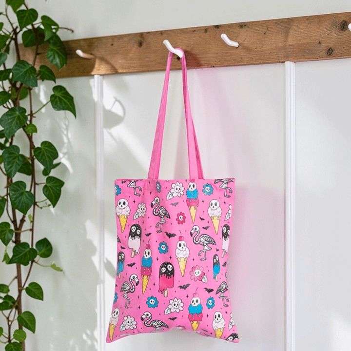 Dead Hot Days Stoffbeutel – Summerween Tasche mit Totenkopf-Eis und spooky Vibes