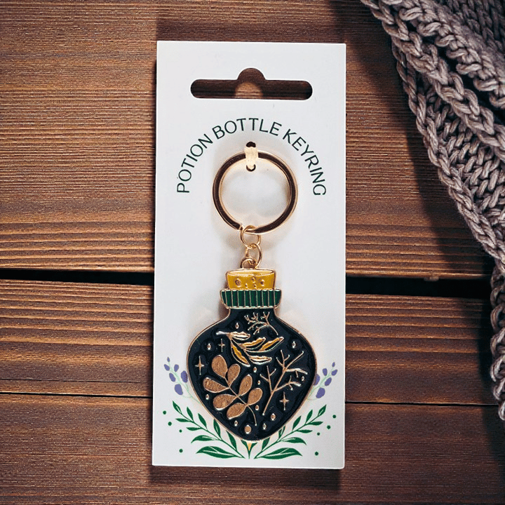 Green Witch Potion Bottle Schlüsselanhänger – Emaille Anhänger in Grün