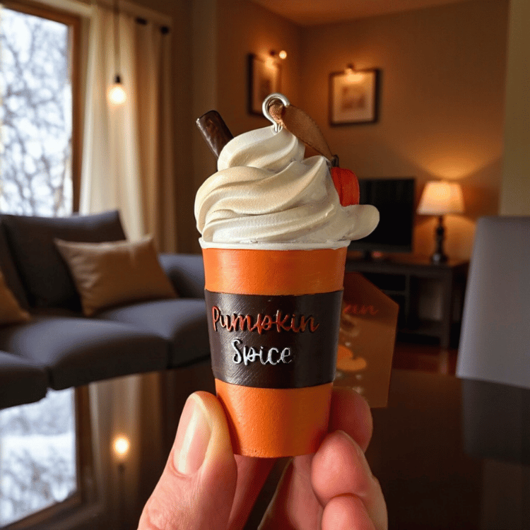 Pumpkin Spice Latte Ornament – Deko-Anhänger mit Cozy Charme