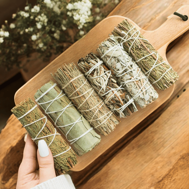 Räucherbündel Set – 6 Salbei-Smudge Sticks