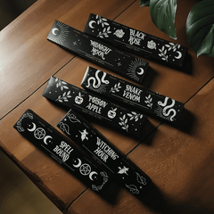 Räucherstäbchen Set – 6 magische Düfte von Weißem Salbei bis Schwarzer Rose