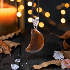 Edelstein-Anhänger Mondform – Naturstein Kette Witchy Schmuck