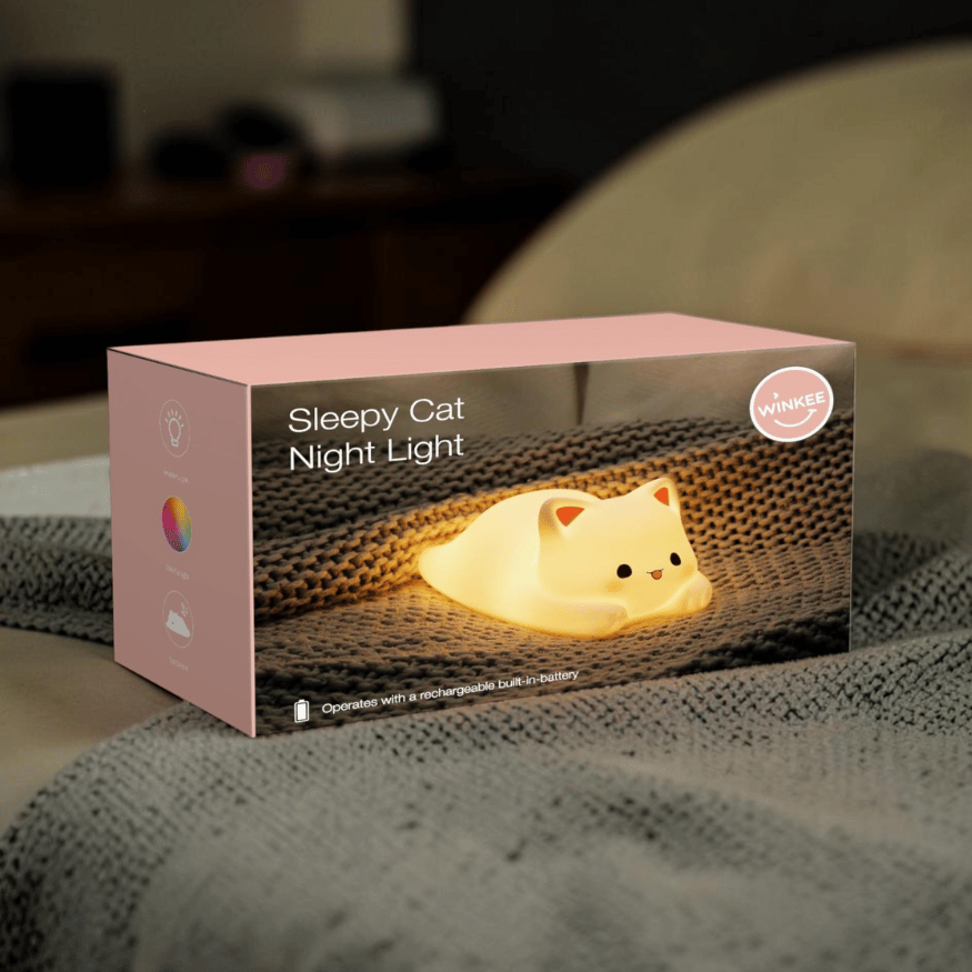 Schlafende Katze Nachtlicht mit Farbwechsel