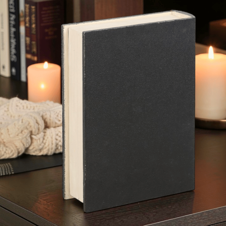 Talking Board Buchbox – schwarze Aufbewahrungsbox im Ouija-Look