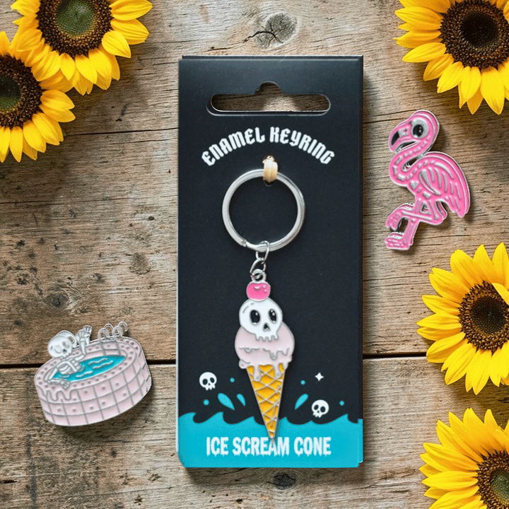 Summerween Eiscreme-Schlüsselanhänger mit Totenkopf