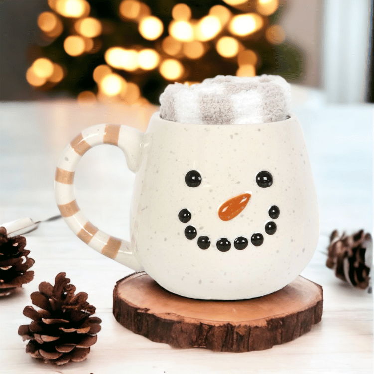 Schneemann Tasse & Kuschelsocken Set