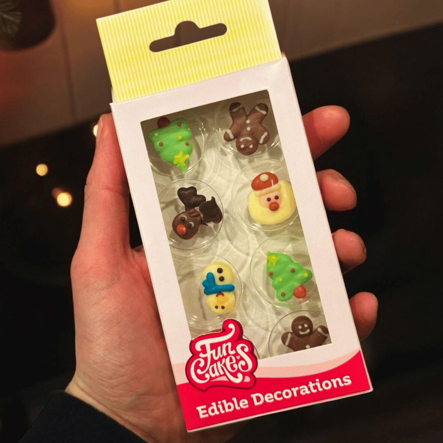 Schokoladendekorationen – Buntes Weihnachtsset (8 Stück)