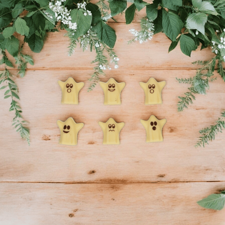 Schokoladengeister aus weißer Schokolade – Deko Set