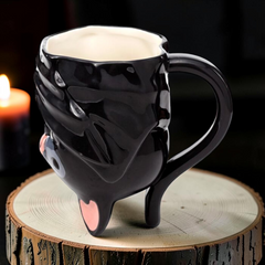 Auf dem Kopf stehende Fledermaus Tasse – Becher aus Keramik in Fledermaus Form