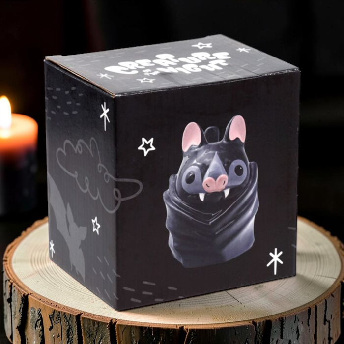 Auf dem Kopf stehende Fledermaus Tasse – Becher aus Keramik in Fledermaus Form