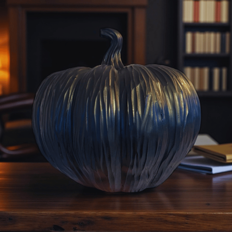 Schwarzer LED Kürbis mit grünem Licht – Halloween Dekoration