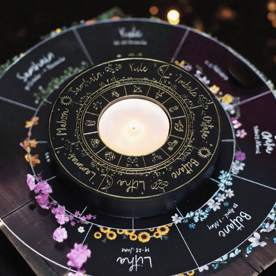 Jahreskreis Teelichthalter – witchy Kerzenhalter Wheel of the Year