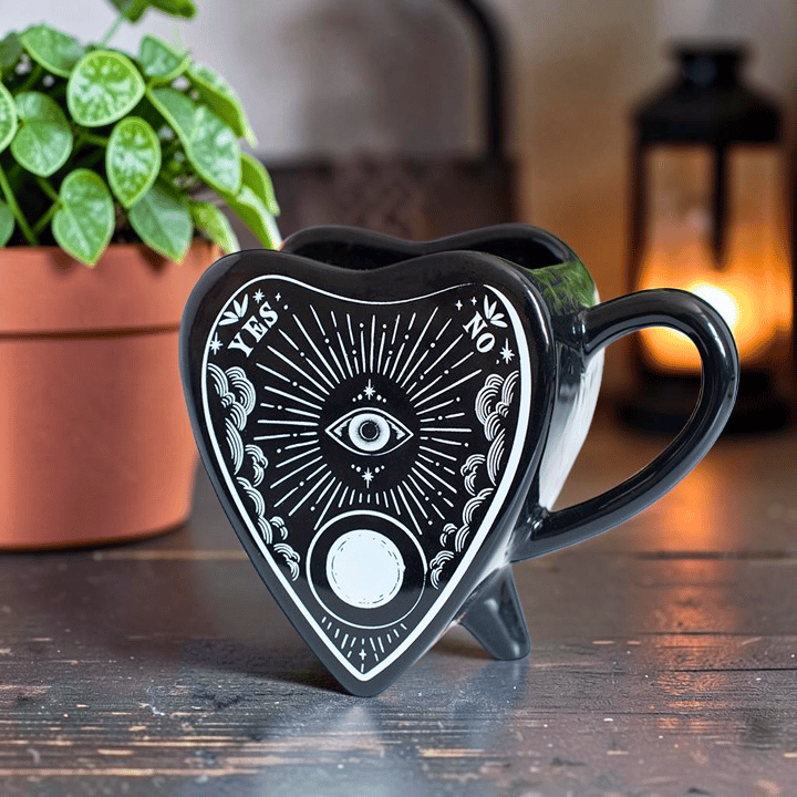 Planchette Tasse in Zeiger-Form mit Sternenmotiv