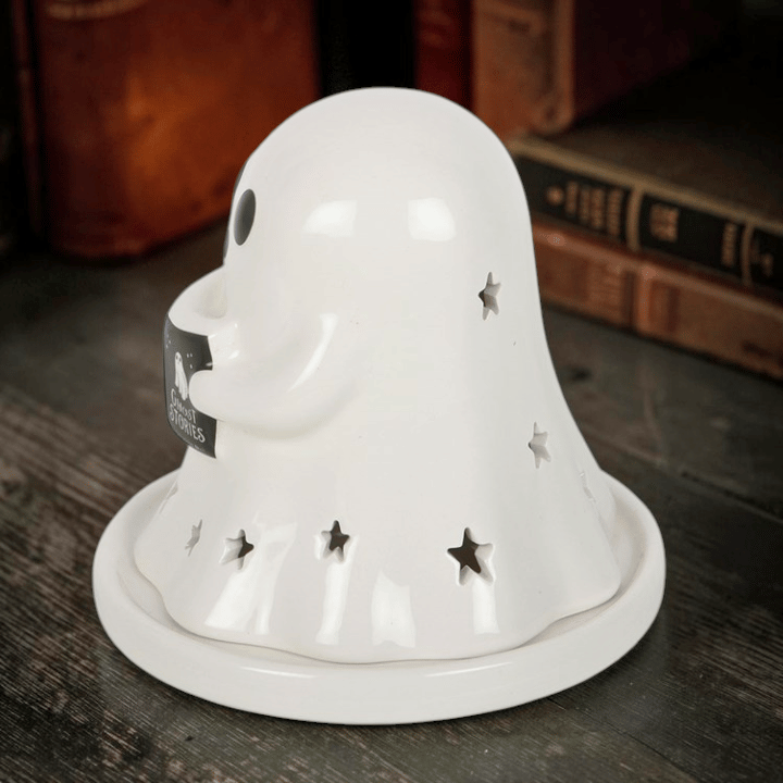 Geister Teelichthalter / Räucherkegel – Summerween Keramik Deko