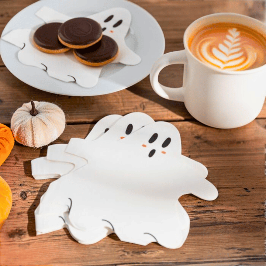 Halloween Servietten Geist und Skelett 12er Set Summerween Partydeko
